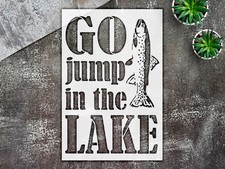 Stencil Lake Fish - Mylar, Rustic Home Decor, DIY Sign - StencilAir