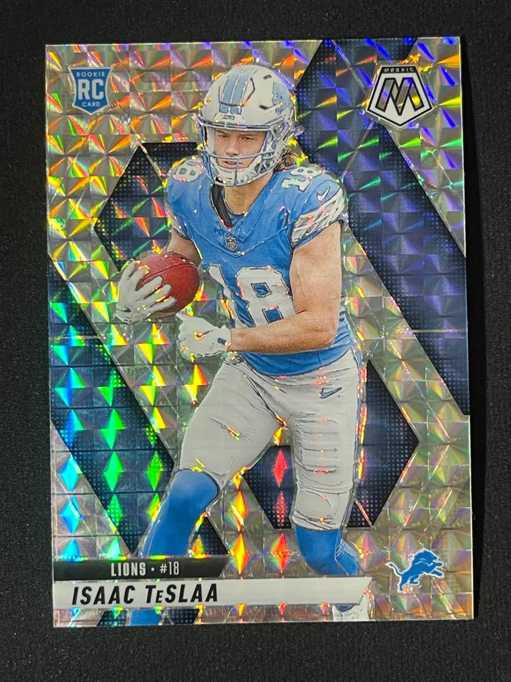 2025 Panini Mosaic Silver Mosaic Prizm #319 Isaac TeSlaa -Lions RC JP