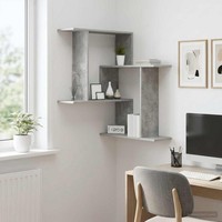 Wandregal Betongrau 67 X 67 X 87 Cm Holzwerkstoff