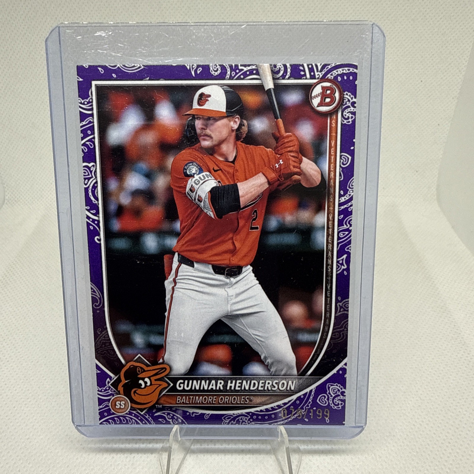 Gunnar Henderson #2 2025 Bowman Purple Pattern Baltimore Orioles SN/199