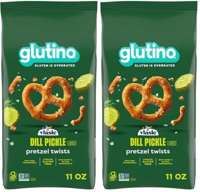 Glutino Vlasic Gluten Free Dill Pickle Pretzel Twists, 11 oz (Pack of 2)