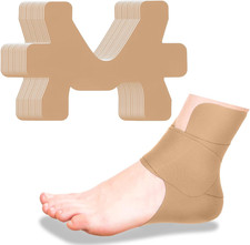 10-Pack Precut Ankle Kinesiology Tape, Cotton, Waterproof, Beige