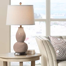 Redend Point Double Gourd Table Lamp with Vine Lace Trim