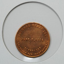 Richard Henry Lee American Revolution 1976 US Bicentennial Indian Head Token