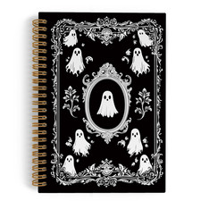 QLMX Gothic Ghosts Spiral Notebook, Witchy Goth Ghost Journal Notebook, Hallowee