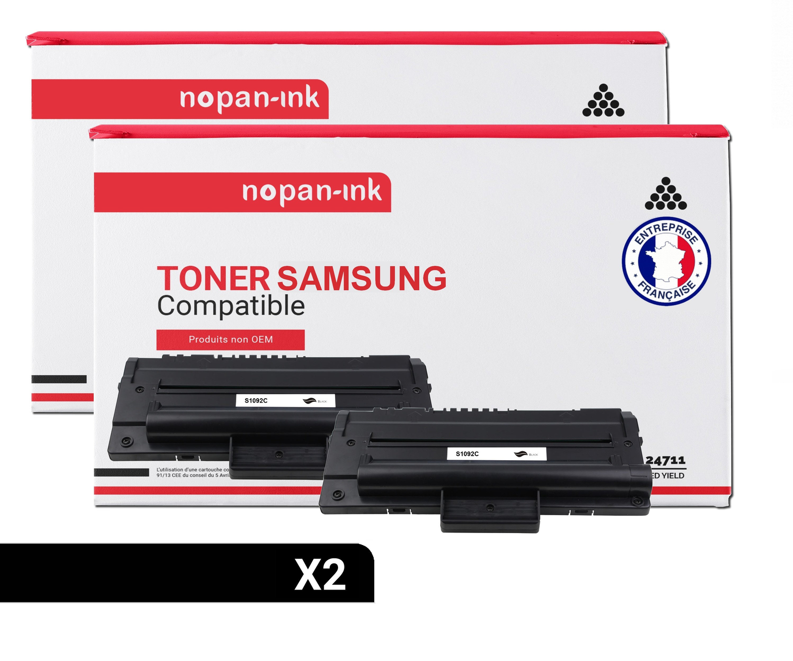 Toner SAMSUNG MLT-D1092S Noir compatible imprimante laser pack economique NOPAN-INK x2