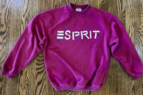 Vintage Esprit Teens Sweatshirt Rundhalsausschnitt Größe 12 Magenta Junior