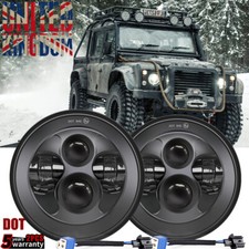 Fits Land Rover Defender Td5 Puma TDCI 90/110/130 Pair 7" LED Upgrade Headlights
