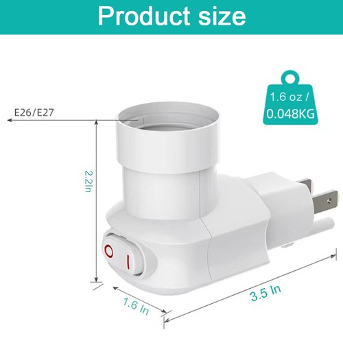 4Pcs E26/E27 Light Bulb Socket Converter 360° Rotatable Lamp Holder Adapter - Picture 5 of 12