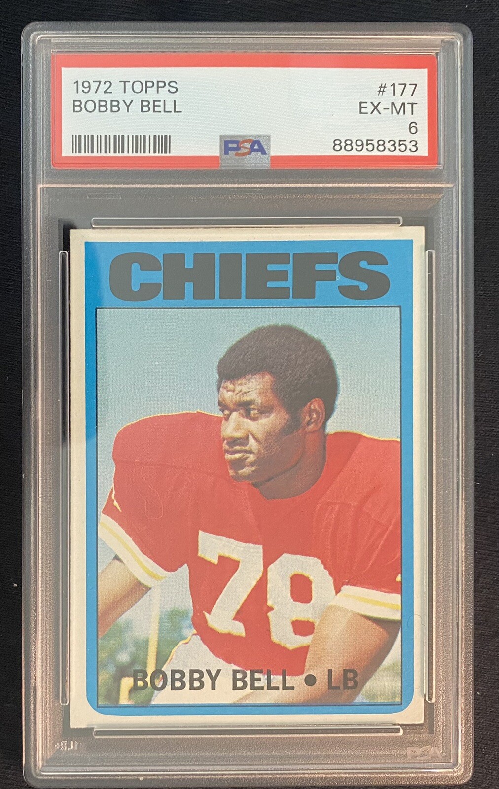 1972 Topps #177 Bobby Bell PSA 6 KC Chief