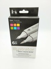 Spectrum Noir Illustrator Twin Tip Markers 6/Pkg-Hues