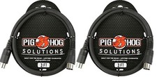 2 Pack Pig Hog PMID03 SOLUTIONS - 3FT MIDI CABLE - New