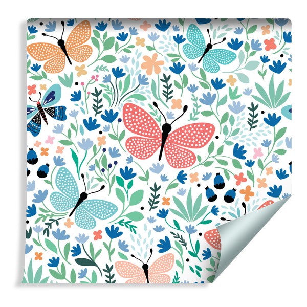 10M Vlies Tapete Rolle Kinderzimmer Blumen Wiese Natur Schmetterlinge Xxl 818-image