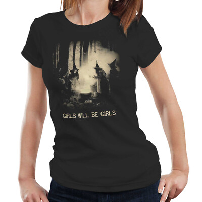 Hexe Halloween Shirt Mädchen Will Be Girls Gothic Witchy Grafik T-Shirt Damen