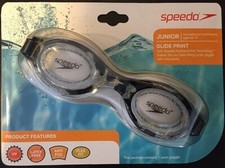 Speedo Junior Glide Print Glitter Black Silver Swim Goggle Ages 6-14 CD1