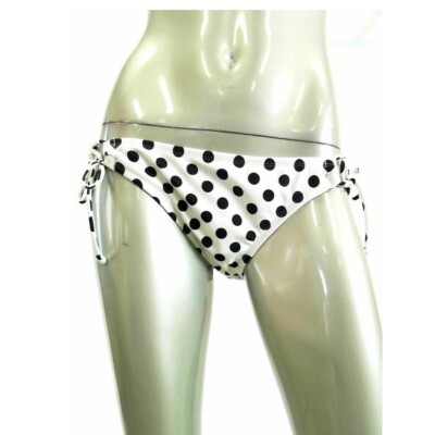 Bikini Lab Junior Women Swimwear Bikini Bottom M Black White Polka Dot Stretch
