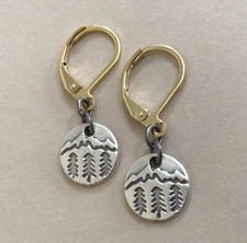 New Sundance Charm Pine Tree Mountain Artisan jewelry Earrings handmade