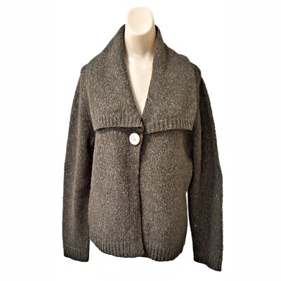 Womens Lambswool Blend Earthy Granola Cottage Cardigan Sweater Large