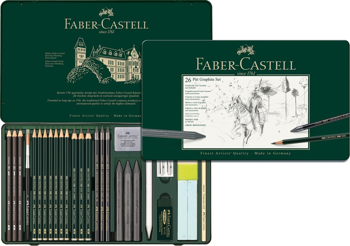 Faber Castell 鉛筆セット 1950s ビンテージ Faber Castell Pitt 26 Piece Graphite Set Pencils Crayons