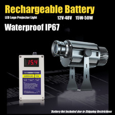 15W-60W Rechargeable Battery Waterproof Custom LED Logo Gobo Projector Portable