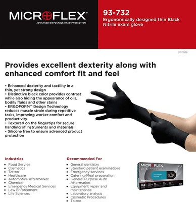 MicroFlex Black Nitrile Gloves