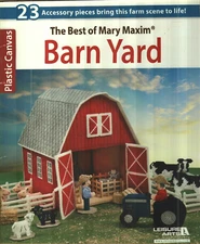 USED BARN YARD PLAYSET THE BEST OF MARY MAXIM PLASTIC CANVAS PATTERN BOOK HTF