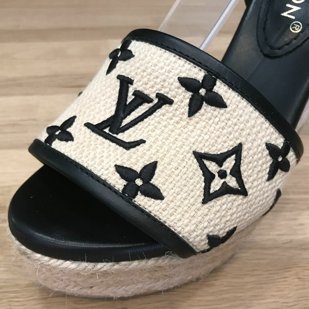 未使用 ルイヴィトン モノグラム スターボード ウェッジ 38.5 サンダル LOUIS VUITTON - 美品✨ ルイヴィトン サンダル モノグラム
