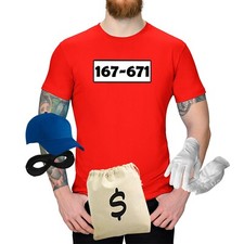 T-Shirt Panzerknacker Kostüm Set Wunschnummer Karneval JGA Fasching Herren S-5XL