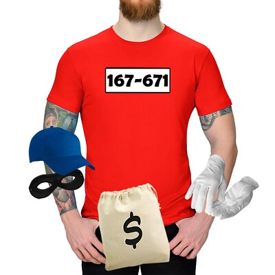 T-Shirt Panzerknacker Kostüm Set Wunschnummer Karneval JGA Fasching Herren S-5XL
