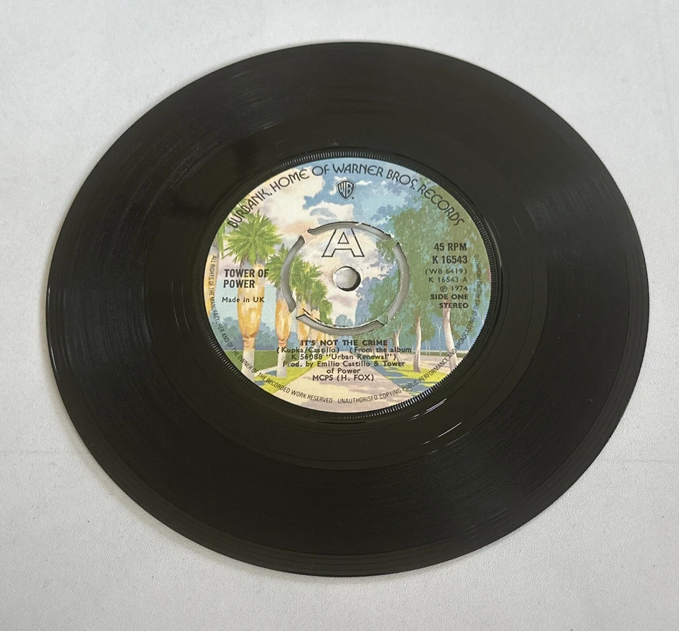 Tower Of Power – It's Not The Crime 7" Vinyl Record  Soul Funk Blues EX M - Image 2 of 4