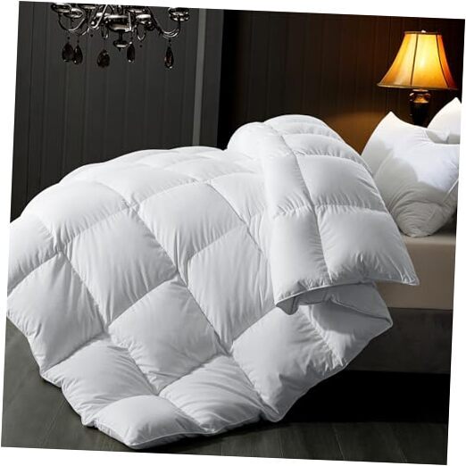 Feather Comforter Size, Filled with Feather and Downfiber, King White