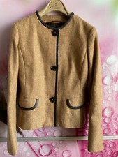 Loro Piana Pure 100% Cashmere Jacket With Leather Trims Size 38 Made In Italy