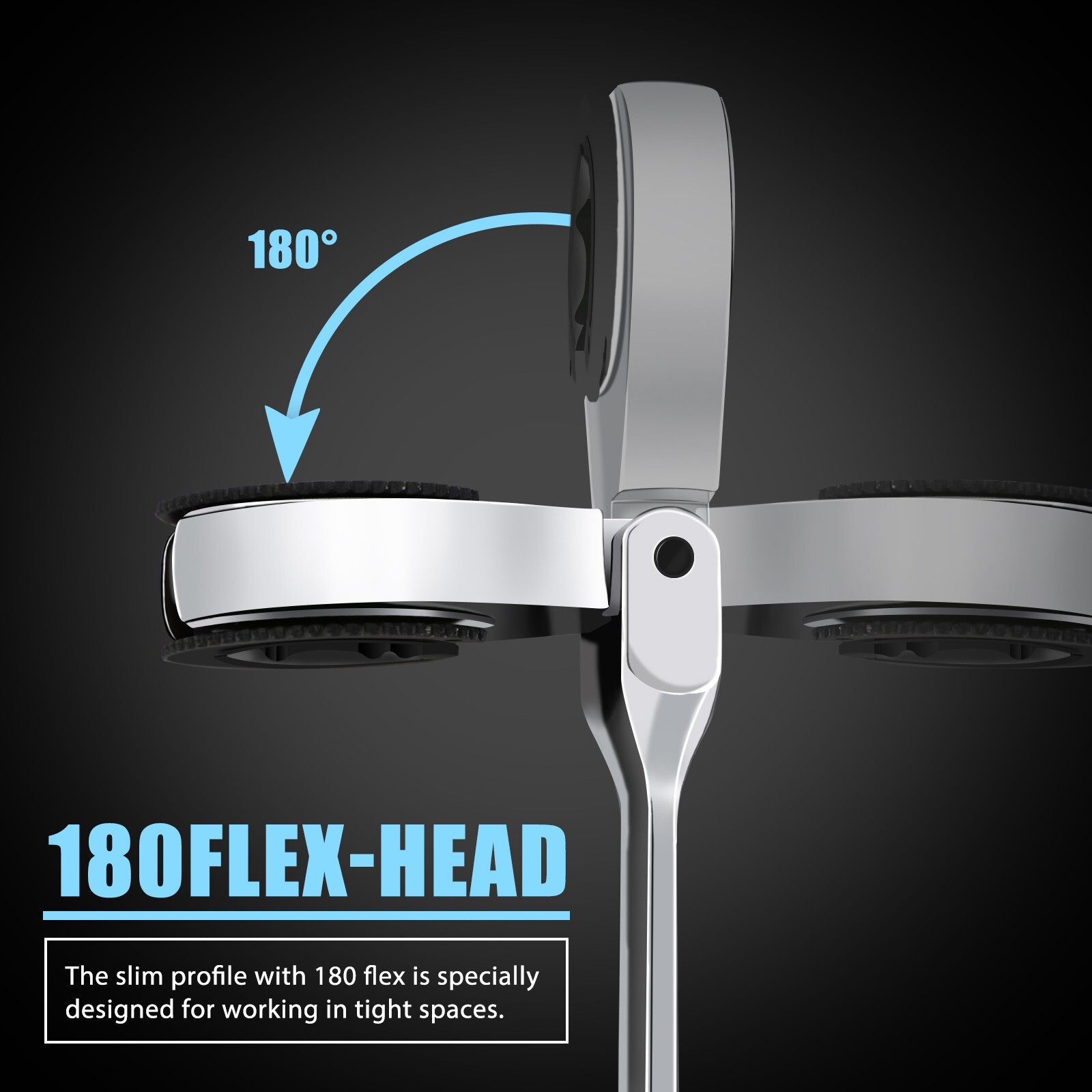 SAE Flex-Head Ratcheting Wrench Combination Wrench Adjustable angle Set 10 Pcs