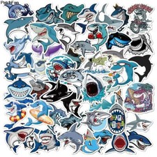 SHARK Assorted Skateboard Stickers Lot Of 50 Pieces