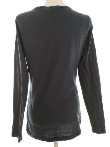 Stile Benetton Size 38/40 Navy Blouse Long Sleeve Pockets - Picture 3 of 5