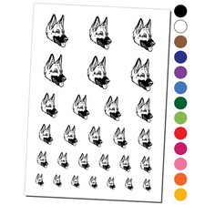 German Shepherd Dog Head Temporary Tattoo Water Resistant Set Collection