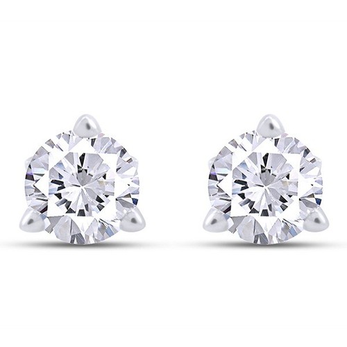 1/5 Ct Martini Solitaire Stud Earrings Round Cubic Zirconia 10K White Gold eBay