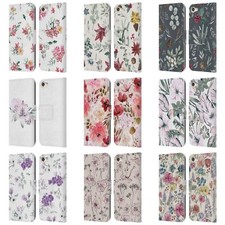 ANIS ILLUSTRATION FLORAL PATTERN LEATHER BOOK CASE FOR APPLE iPOD TOUCH MP3