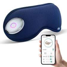 Smart Massage Eye Mask Hot/Cold Therapy Timer Function,Gift for Wife(Blue)