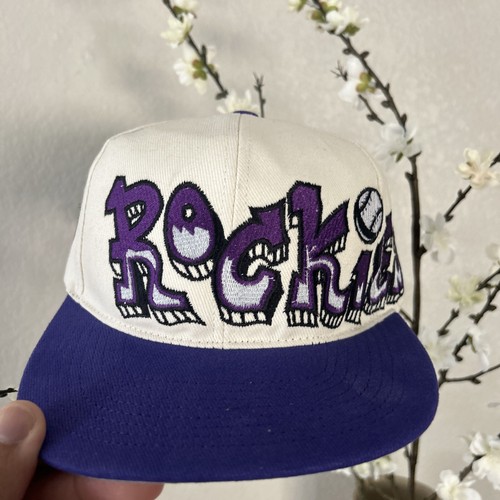 Full Graffiti Colorado Rockies Custom Snapback Hat Cap Two Tone Cream Dome - Picture 2 of 12