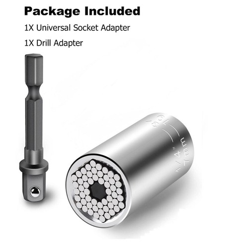 Universal SOCKET Wrench Tool 1/4-3/4 7mm-19mm Magic Grip Alligator Adapter Set - Picture 11 of 11