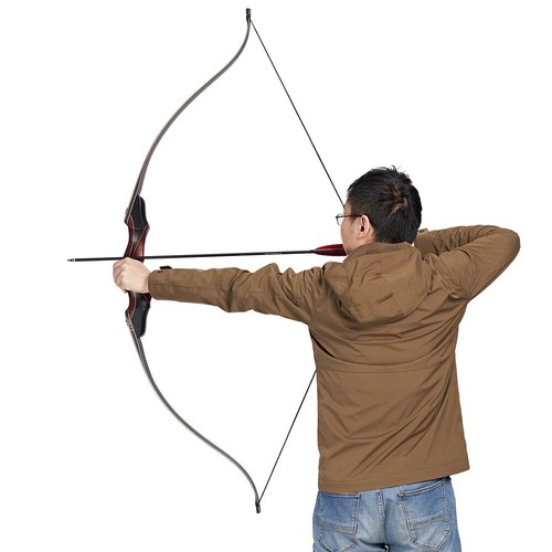 50lbs Archery 60'' Takedown Hunting Bow Recurve Bow Wooden Longbow RH Shooting - Picture 7 of 18