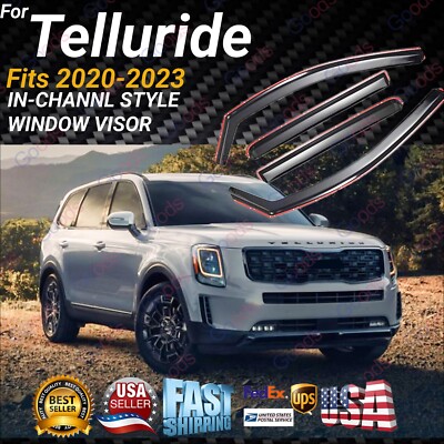 For Telluride 2020 UP In-Channel Vent Window Visors Sun Rain Guard Deflector