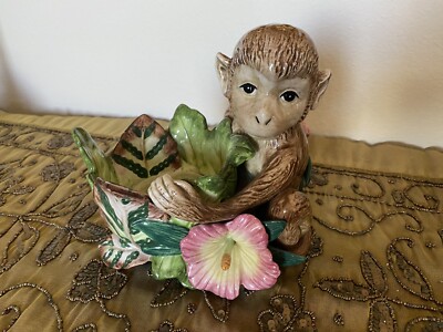 Fitz & Floyd Classics Rain Forest MONKEY Candle Holder 7'' Tall