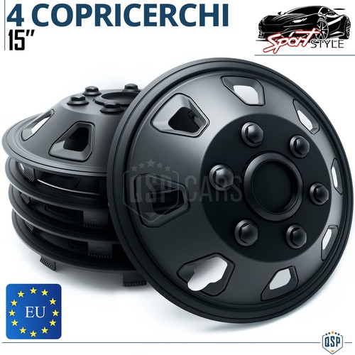 4 Copricerchi per Ford Ranger 1 98-06 15'' Pollici Coppette Nere Design Fuoristr - Foto 8 di 13