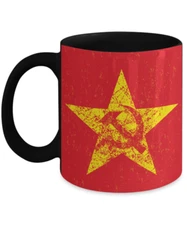 Grunge Soviet Star With Hammer And Sickle - Communist Party Coffee Mug, 11 Oz