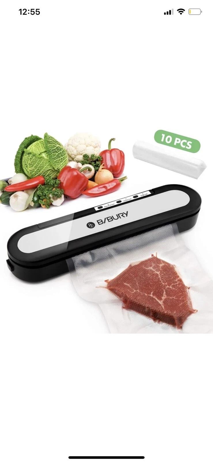 Vacuum Sealer, BIBURY Food Saver Vacuum Sealer Machine for Dry and Moist Food