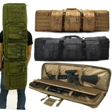 Double Padded Carbine Rifle Gun Bag Sniper Airsoft Case Lockable Multi Pockets