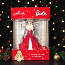 Hallmark 2015 Holiday Barbie Red Dress Christmas Ornament New