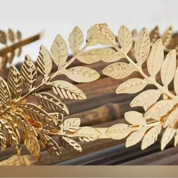 Greek Roman Gold Leaf Tree Branch Crown Baroque Headpiece Wedding Headband Tiara Greek Roman Gold Leaf Tree Branch Crown Baroque Headpiece  main image 3